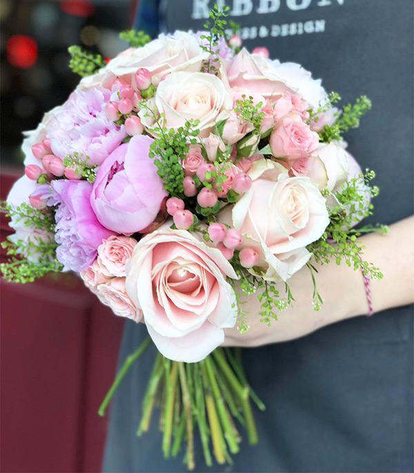 Emma Pink Rose Peony Bridal Bouquet
