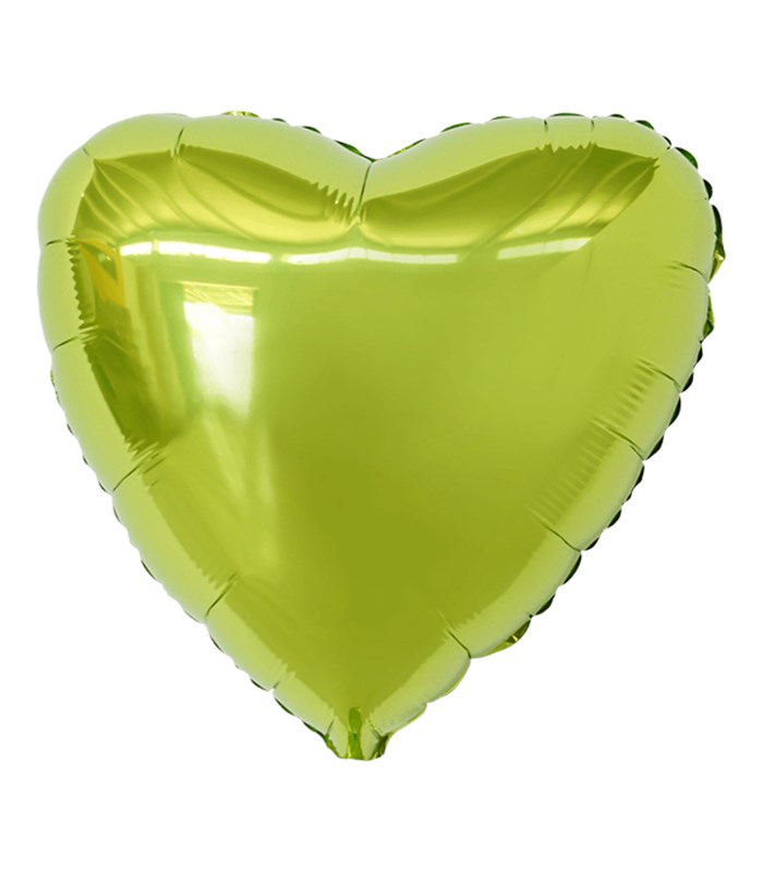 Neon Green Heart Flying Helium Balloon 45 cm