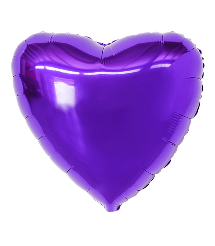 Neon Purple Heart Flying Helium Balloon 45 cm