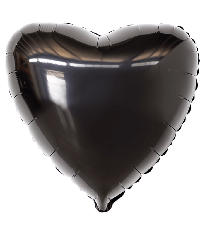 Siyah Uçan Kalp Balon 45 cm