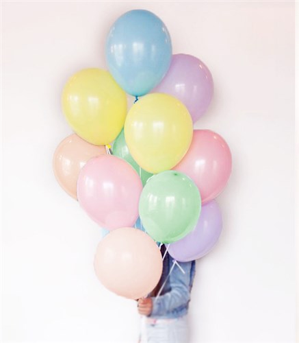 12Li Uçan Pastel Balon Seti