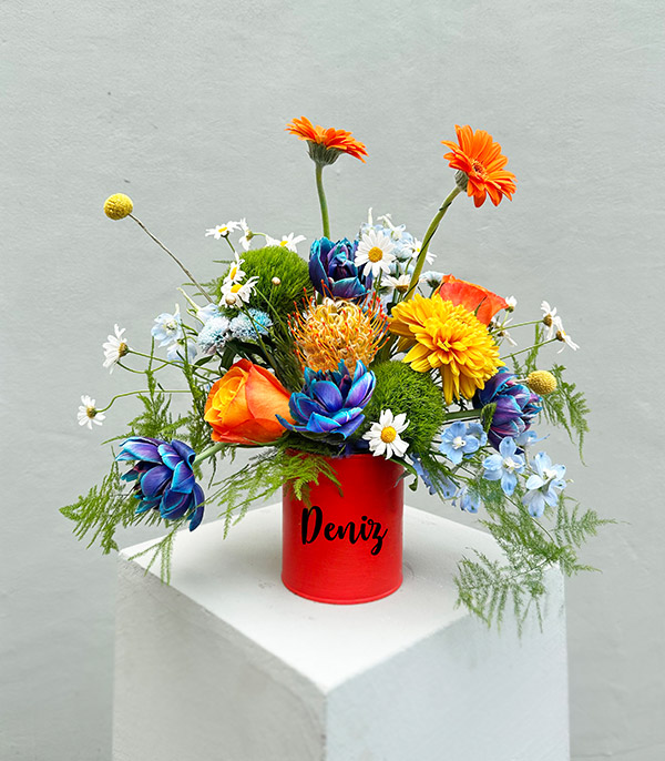 Orange Personalized Vase Galaxy Tulips Summer Arrangement