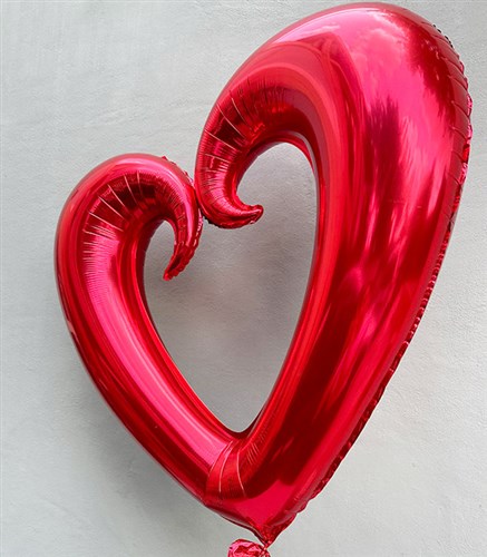 Kırmızı Uçan Kalp Balon 100 cm
