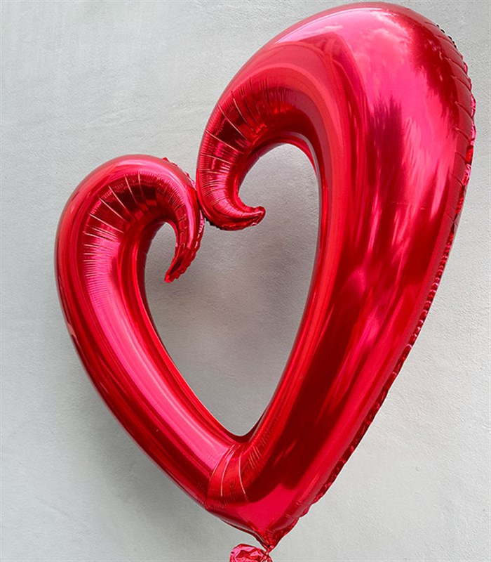 Kırmızı Uçan Kalp Balon 100 cm