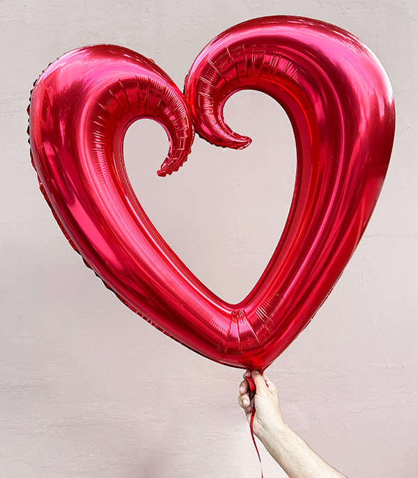 Kırmızı Uçan Kalp Balon 100 cm