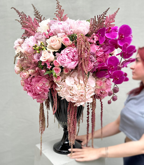 Royal Deluxe Pink Peony Hydrangea Orchid Arrangement