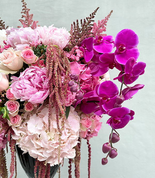 Royal Deluxe Pink Peony Hydrangea Orchid Arrangement