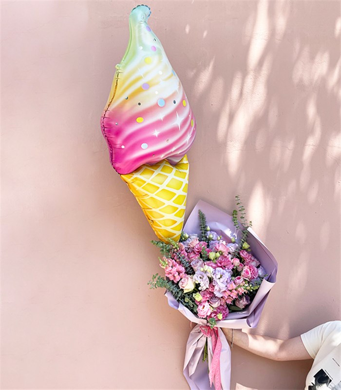 Rainbow Ice Cream Uçan Balon