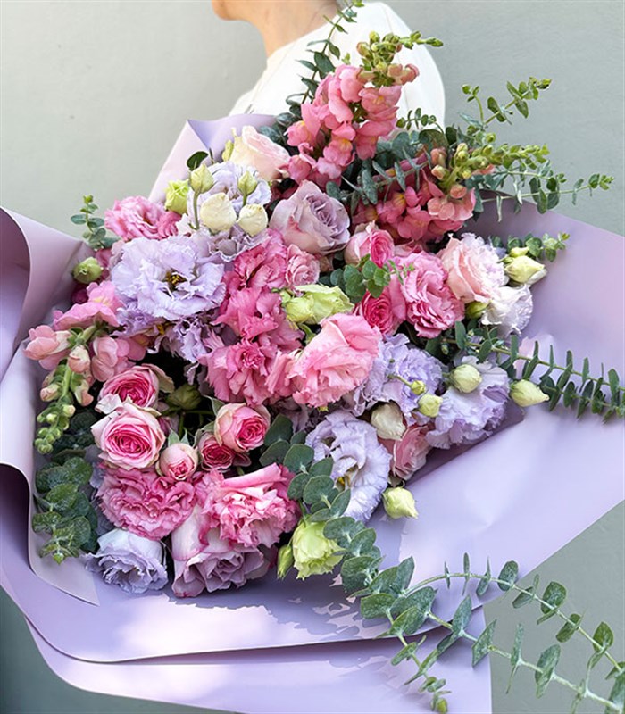 Deluxe Carla Lila Pembe Buket