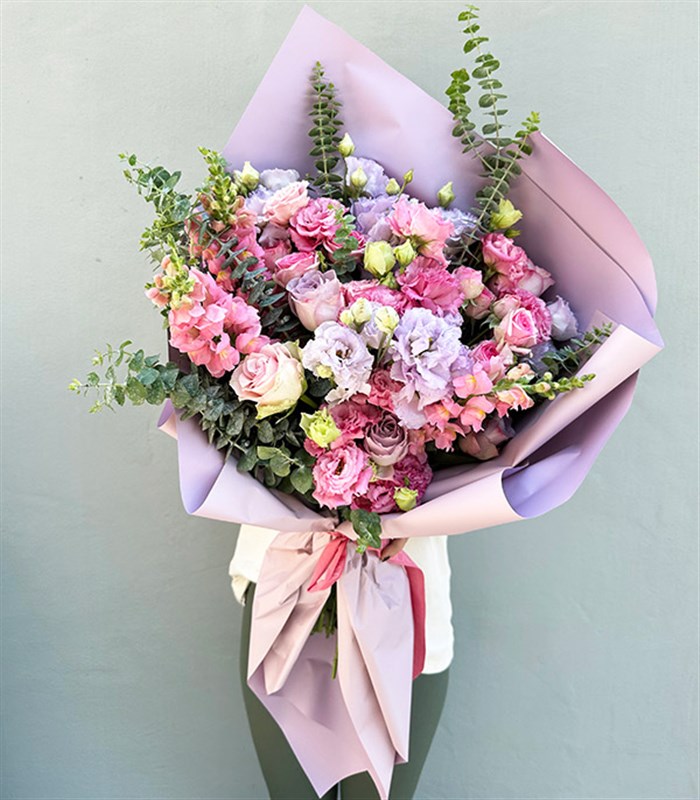 Deluxe Carla Lila Pembe Buket