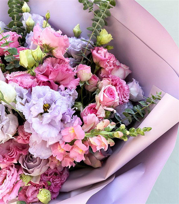 Deluxe Carla Lila Pembe Buket