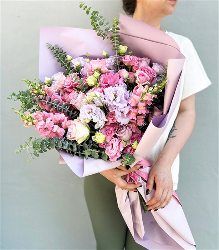 Deluxe Carla Lila Pembe Buket