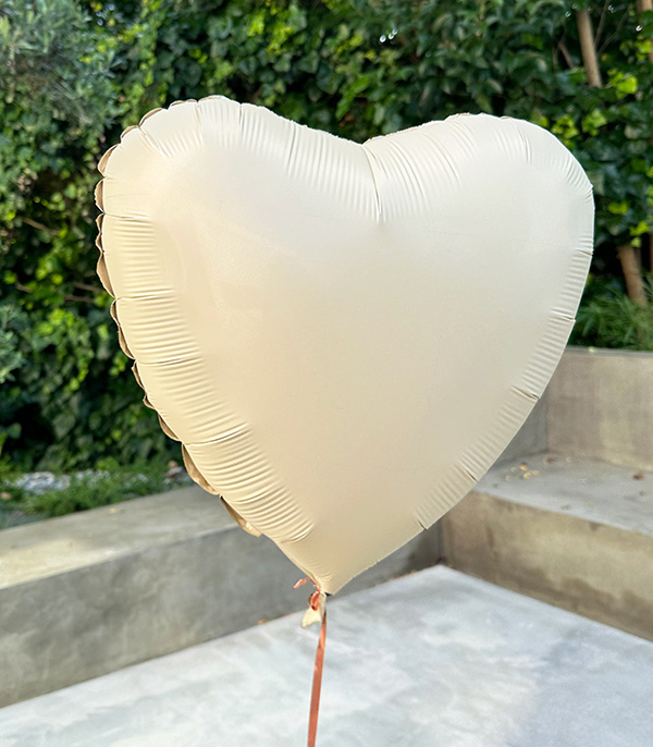 Satin Nude Heart Flying Helium Balloon 45 cm