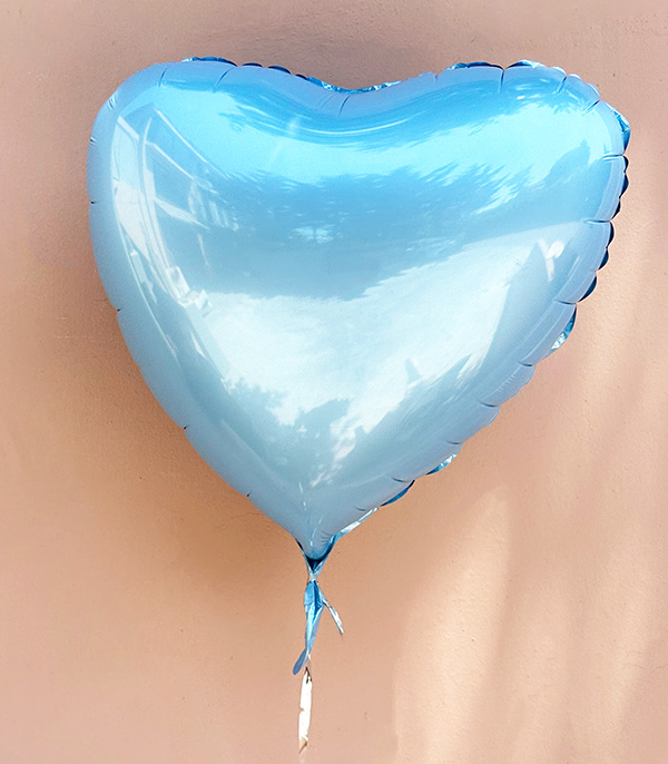 Pastel Blue Heart Flying Helium Balloon 45 cm