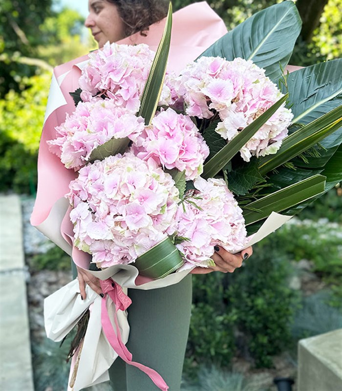 Deluxe Marsilio Pembe Ortanca Buketi