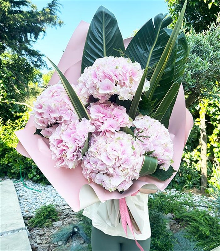 Deluxe Marsilio Pembe Ortanca Buketi