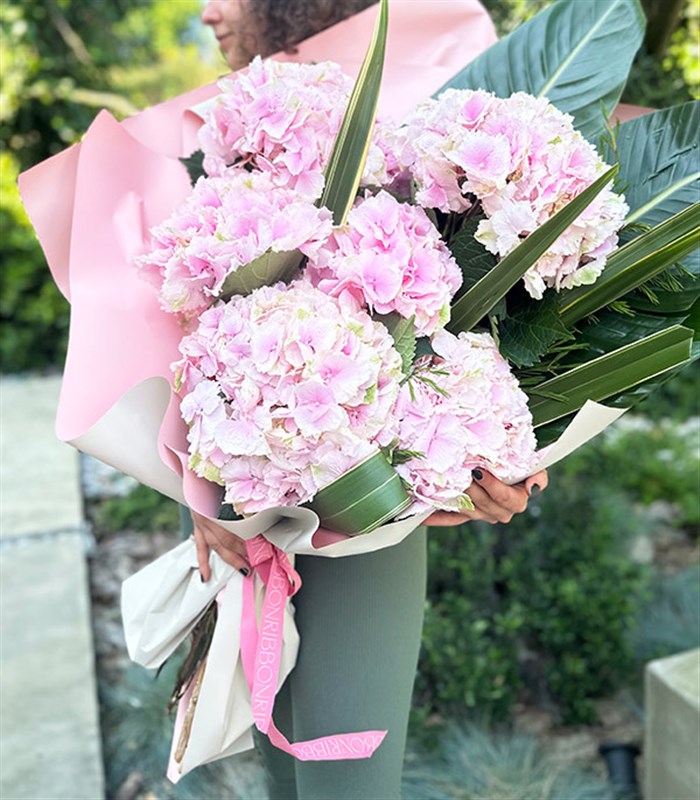 Deluxe Marsilio Pembe Ortanca Buketi