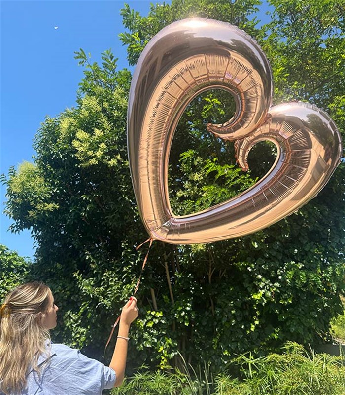 Rose Gold Uçan Kalp Balon 100 cm