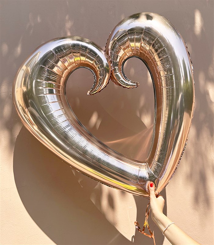 Rose Gold Uçan Kalp Balon 100 cm