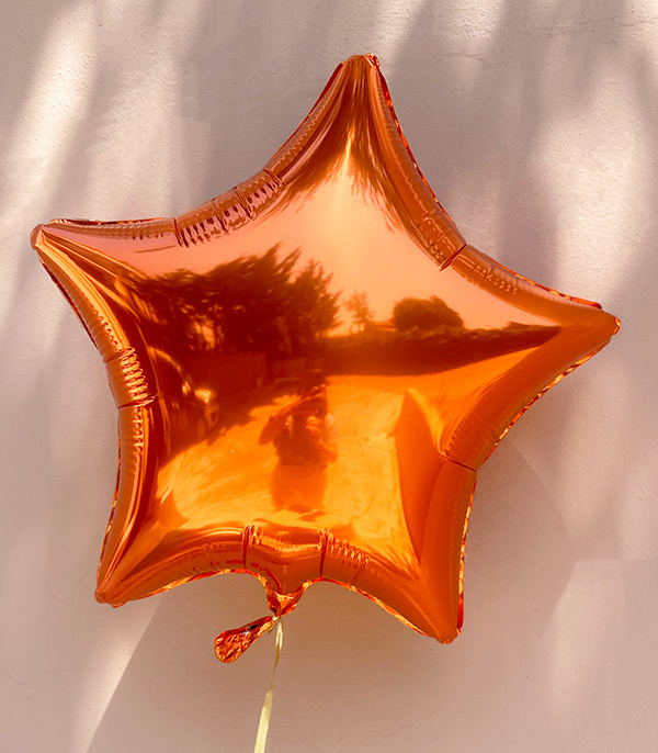 Orange Star Flying Helium Balloon 45 cm