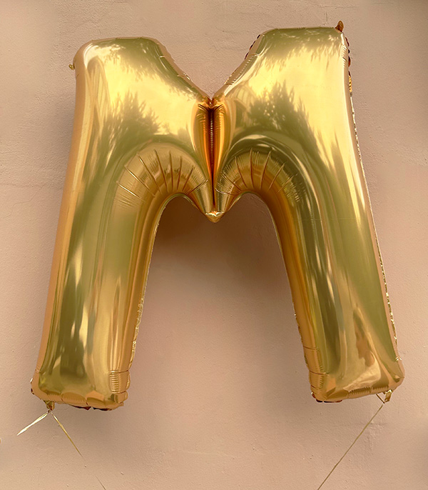 Gold Letter Flying Helium Balloon 100 cm 1 pcs