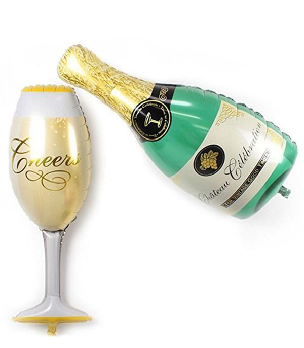 Şampanya & Cheers Kadeh Uçan Balon Seti