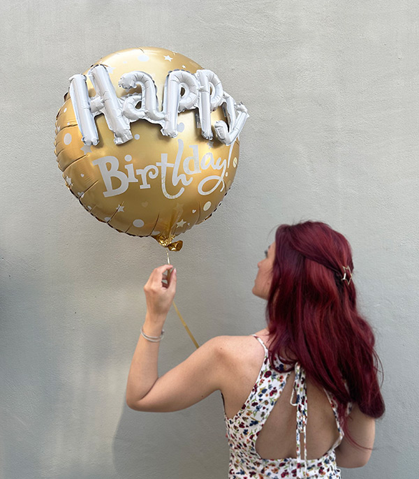 Happy Birthday Embossed Flying Balloon 60 cm