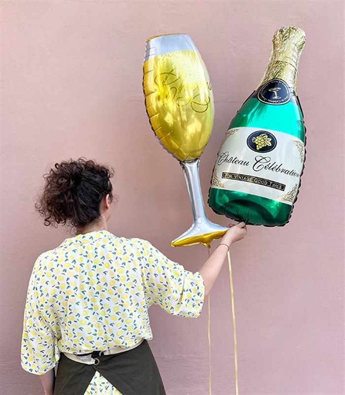 Şampanya & Cheers Kadeh Uçan Balon Seti