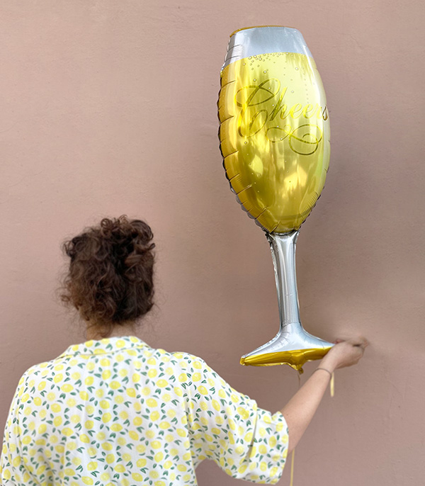 Cheers Şampanya Kadeh Uçan Balon 90 cm