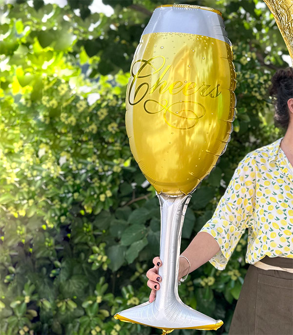Cheers Şampanya Kadeh Uçan Balon 90 cm