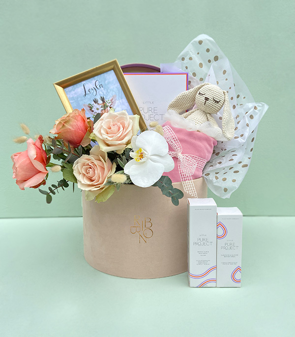 Cream Grand Girl Name Custom Newborn Baby Greeting Gift Box
