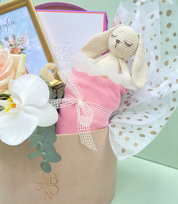 Cream Grand Girl Name Custom Newborn Baby Greeting Gift Box