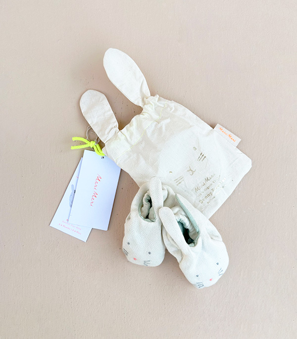 Meri Meri Rabbit Baby Booties Unisex Newborn Baby Greeting Gift Box