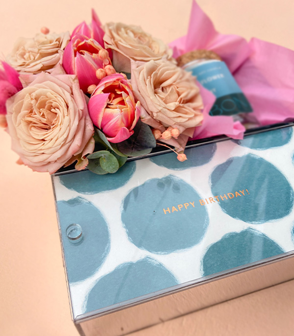 Happy Birthday Blue Pink Gift Box