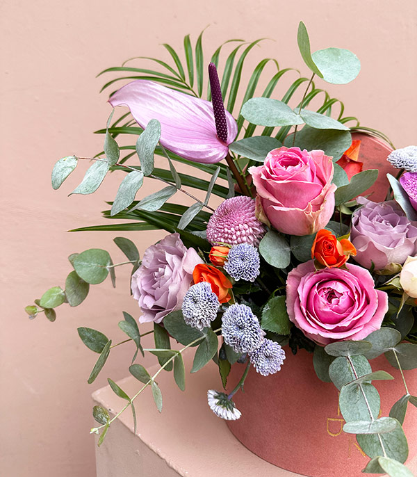 Mathilda Pink Flowers in Velvet Box