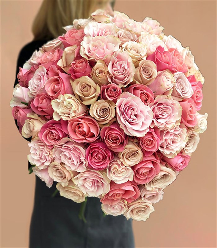 Royal Deluxe Pembe Somon 75 Gül Buketi