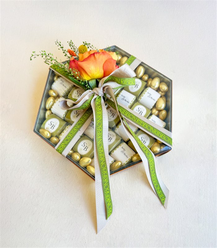 Turuncu Gold Grand Deluxe İsme Özel 24Lü Söz Nişan Çikolata