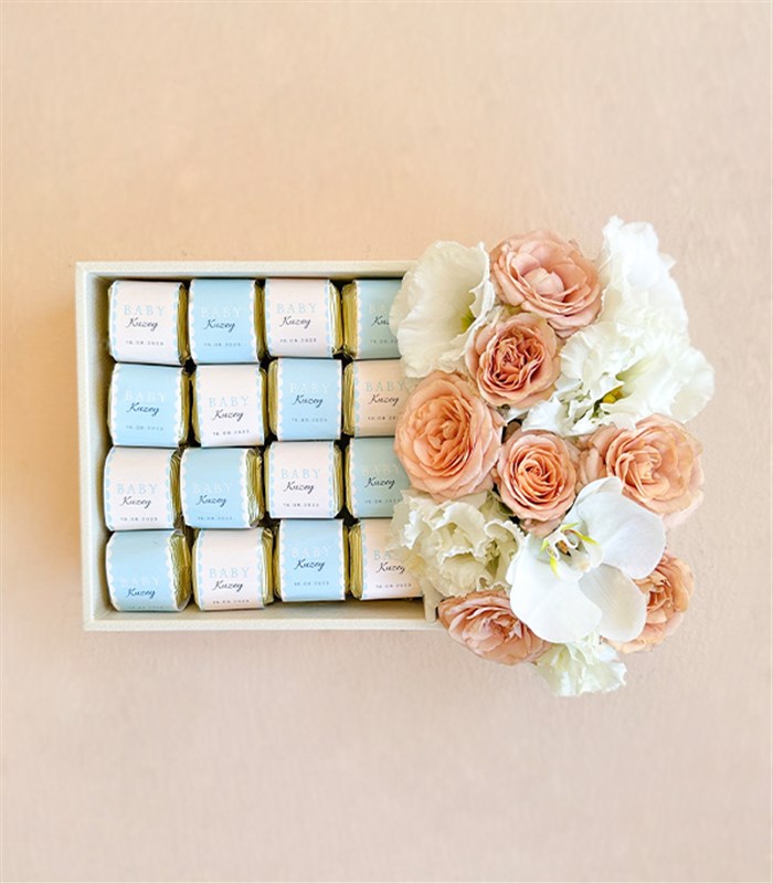 Little Baby İsme Özel 32Li Yenidoğan Bebek Tebrik Çikolatası Grand Deluxe