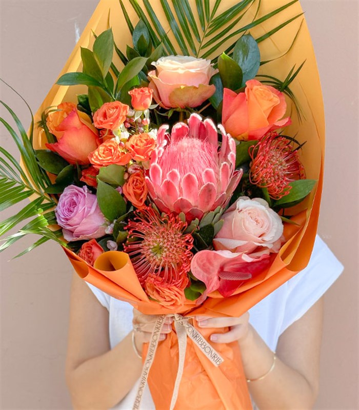 Queen Protealı Turuncu Buket Limited Edition