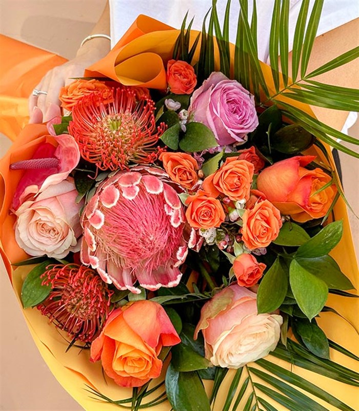 Queen Protealı Turuncu Buket Limited Edition