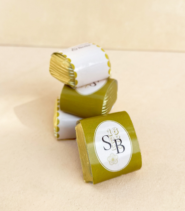 Personalized Grand Deluxe Engagement Chocolate Gold Green