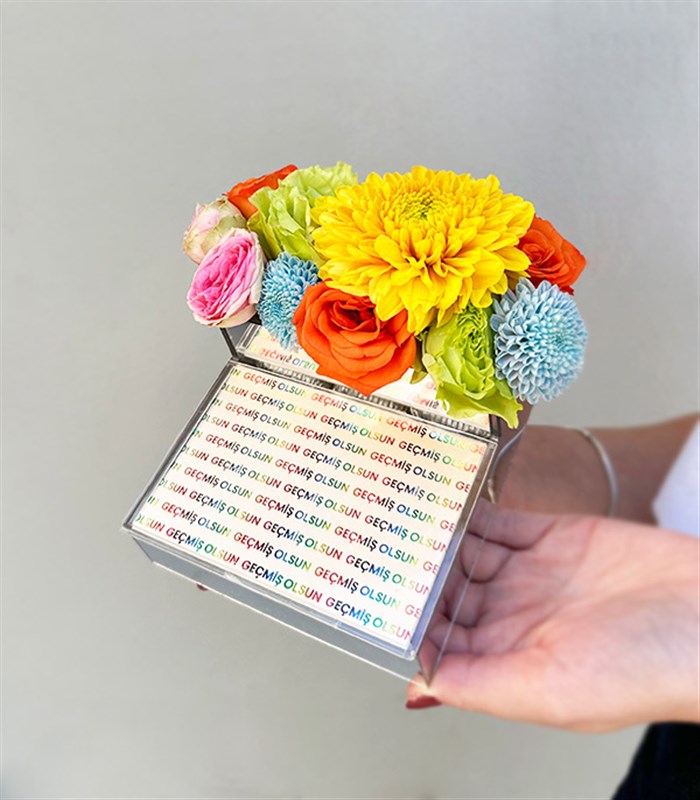 Geçmiş Olsun Rengarenk Çiçekli Mini Çikolata