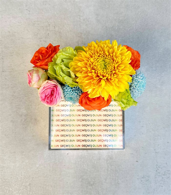 Geçmiş Olsun Rengarenk Çiçekli Mini Çikolata