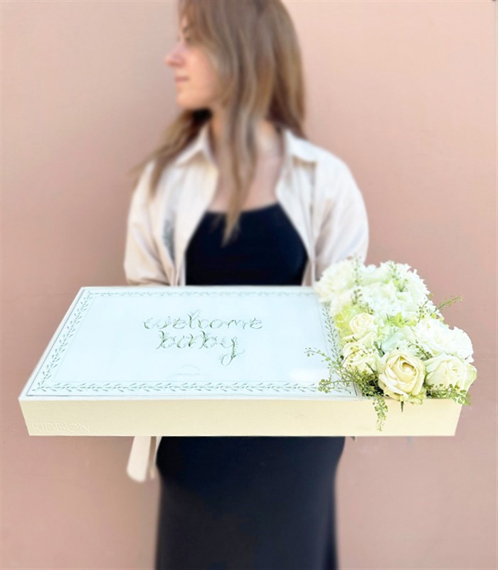 Welcome Baby İsme Özel 90Lı Yenidoğan Bebek Tebrik Çikolatası Royal Deluxe