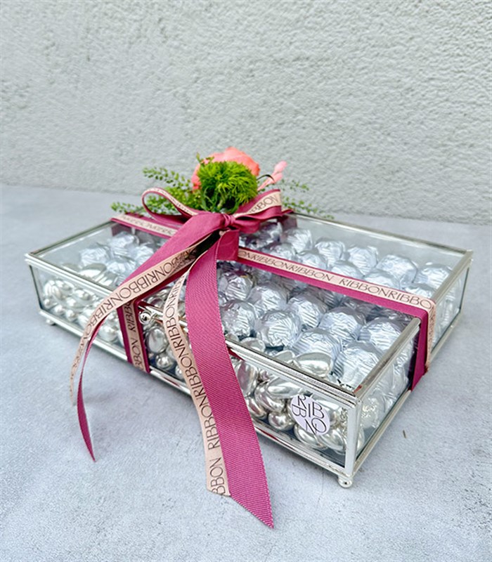 Somon Silver Royal Deluxe Yıldız 90Lı Cam Çikolata Kutusu