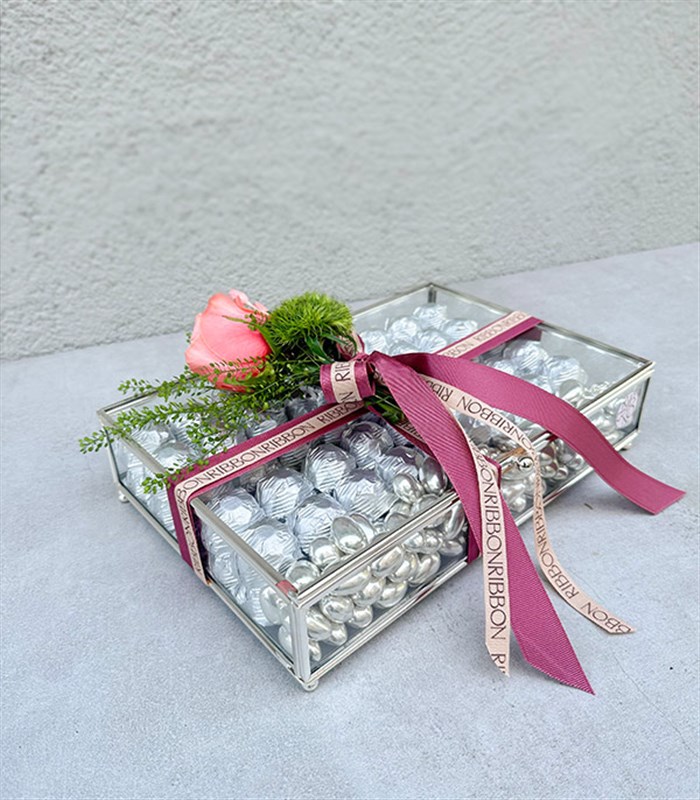 Somon Silver Royal Deluxe Yıldız 90Lı Cam Çikolata Kutusu