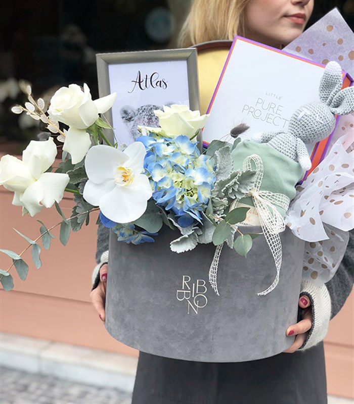 İsme Özel Miela Kids & Pure Project Yeni Doğan Bebek Hediye Kutusu Erkek