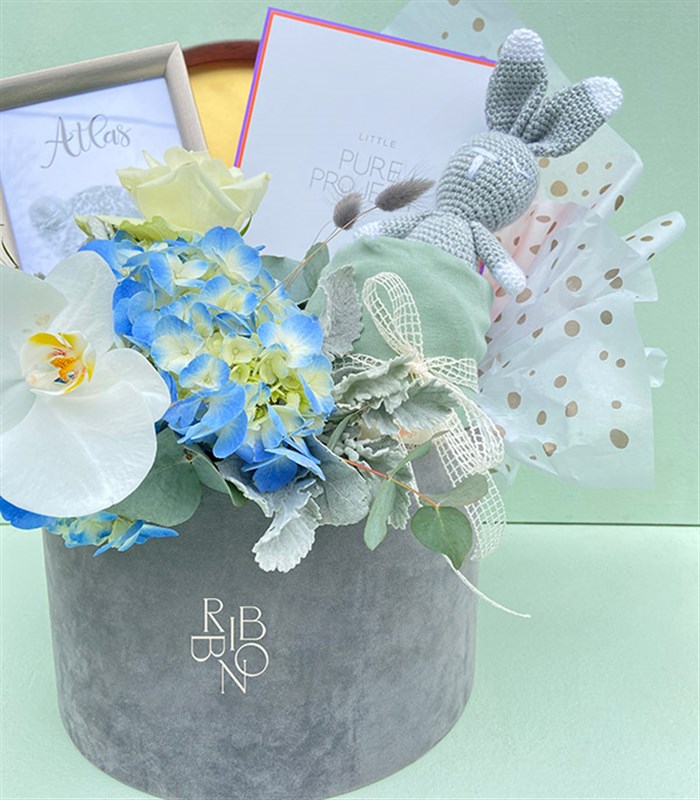 İsme Özel Miela Kids & Pure Project Yeni Doğan Bebek Hediye Kutusu Erkek