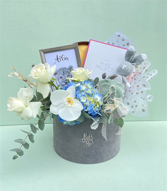 İsme Özel Miela Kids & Pure Project Yeni Doğan Bebek Hediye Kutusu Erkek