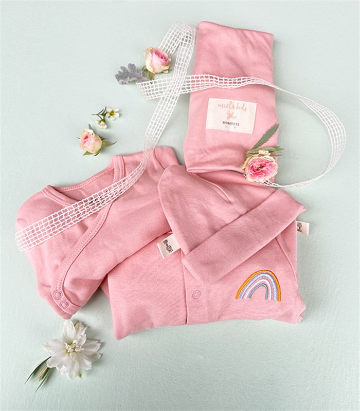 İsme Özel Miela Kids & Pure Project Yeni Doğan Bebek Hediye Kutusu Kız Somon